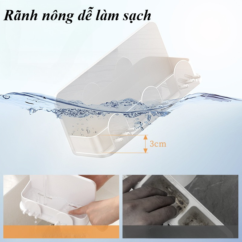 Kệ Để Bàn Chải & Kem Đánh Răng Thông Minh - 2-3 Cốc, Dán Tường Chắc, Tiết Kiệm Không Gian Nhà Tắm