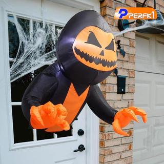 Halloween Bơm Hơi Bí Ngô Reaper Nổ Ra Từ Cửa Sổ Trang Trí Dạ Quang Với Đèn LED Cho Nhà Ma Ám Ban Công