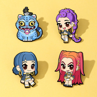4 Cái / bộ K-POP Hoạt Hình Witch Hunter Đội Hợp Kim Thổ Cẩm Kim Loại Huy Hiệu Túi Quần Áo Trang Trí Pin