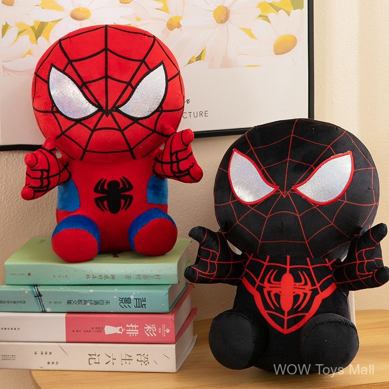 Hàng sẵn có Dark Spiderman Búp bê Anh hùng Đồ chơi sang trọng Gối ngủ Ragdoll Quà tặng sinh nhật cho trẻ em