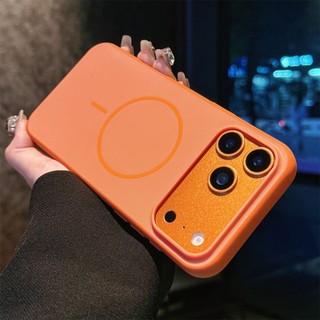 Ốp điện thoại từ tính 2 trong 1 màu cam vũ trụ mới chống sốc cho IPhone 17 Pro Max 17 Air 12 13 14 15 16 Pro Max Vỏ mờ chống vân tay