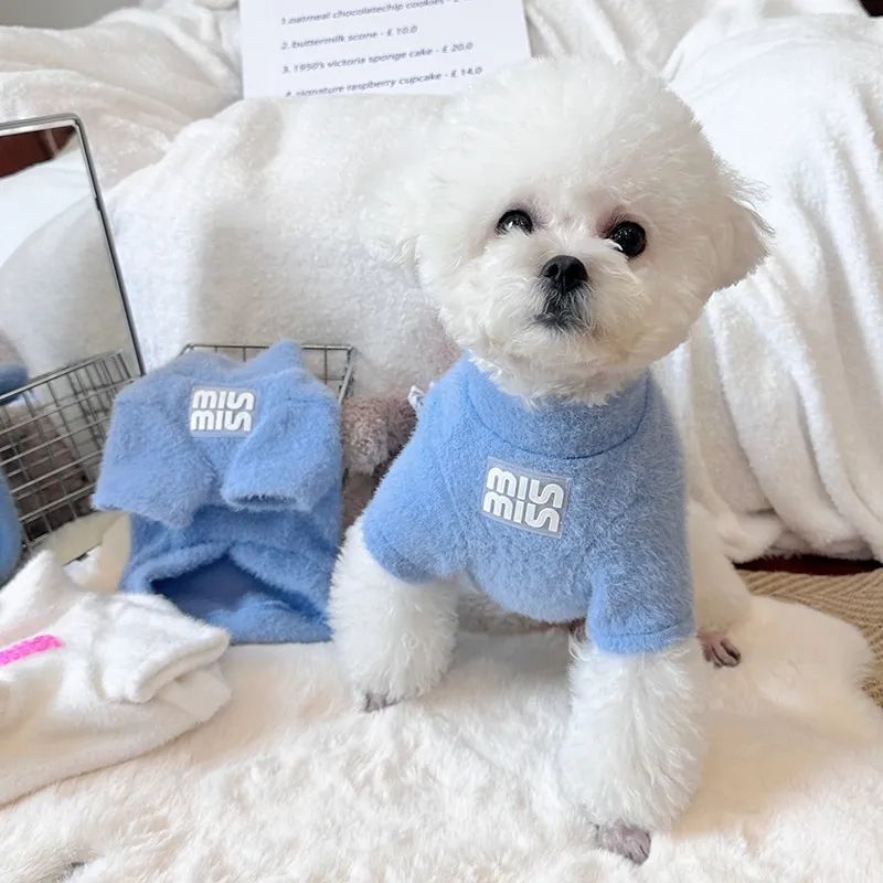 Mùa Thu Đông Thú Cưng Áo Len Một Mảnh Lông Cừu Ấm Áp Teddy Bichon Mèo Quần Áo Chó Dày Đáy Áo Sơ Mi