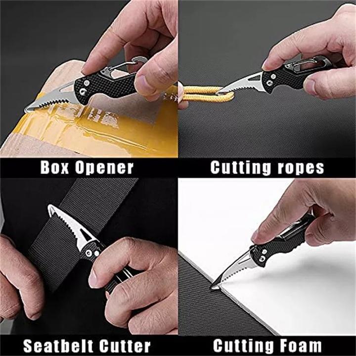 Dao gập khẩn cấp - Lưỡi răng cưa, dụng cụ xe hơi thiết yếu
