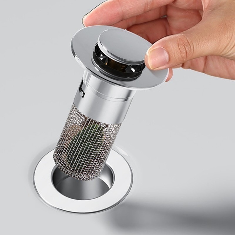 Nút Chặn Thoát Nước Bồn Rửa Mặt 2in1 - Bộ Lọc Rác Ngăn Ngừa Tắc Nghẽn, Dễ Lắp Đặt, Thoát Nước Nhanh Chóng