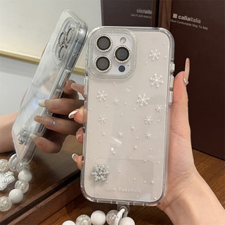 Ốp điện thoại hình bông tuyết lấp lánh trong suốt sang trọng cho iPhone17 Pro Max 16 15 14 13 Pro Max Bảo vệ Camera chống sốc Ốp lưng cứng chống rơi