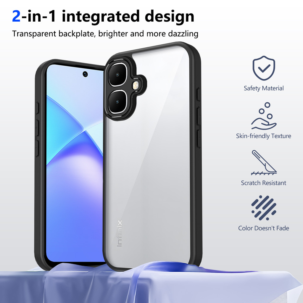 Ốp lưng Infinix Smart 10 Vỏ trong suốt mờ thời trang cho Infinix Smart 10 Vỏ điện thoại