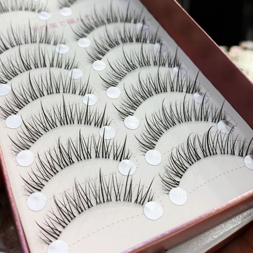 EBINLANDS 10 Đôi Lông Mi, Lông Mi Giả Tự Nhiên Handmade, Khối Lượng Wispy Chồn Lông Mi Giả Trang Điểm Nối Mi