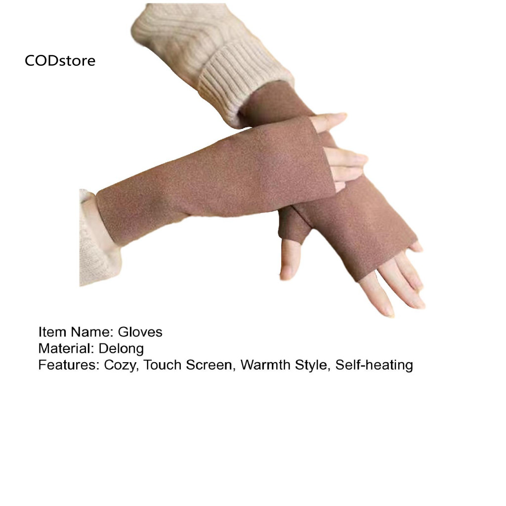 Găng tay tự sưởi ấm KDC dành cho mùa đông với thiết kế nửa ngón tay và hỗ trợ màn hình cảm ứng - Quà tặng lý tưởng mùa thu