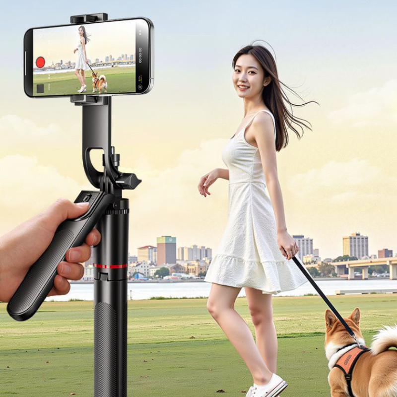 Gậy Tự Sướng 1,8m Chân Ba Chân Ổn Định, PTZ cầm tay，Có Bluetooth Tay Cầm, Phù Hợp Du Lịch & Hoạt Động Ngoài Trời