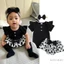Bộ áo liền quần ngắn tay cho bé gái 3psc với quần Short họa tiết bò và băng đô trang phục mùa hè