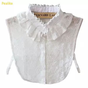 Pealike Nữ Màu Nguyên Chất Ren Có Thể Tháo Rời Ve Áo Choker Vòng Cổ Áo Sơ Mi Giả Cổ