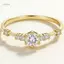 PNPIA- Vintage Twig Lá Xếp Chồng Nhẫn Vàng Bộ Zircon Ban Nhạc Nữ Trang Sức Thời Trang Đính Hôn Hàng Ngày Quà Tặng Khoảnh Khắc