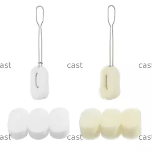 CAST Bàn chải bọt biển có thể tháo rời Nhà bếp nhà bếp bằng thép không gỉ Miếng bọt biển có thể thay thế Tay cầm dài Dụng cụ giặt