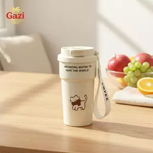 Cốc cà phê cách nhiệt dễ thương Cốc uống nước kép di động Cốc chống rò rỉ cấp thực phẩm dành cho sinh viên đại học Sử dụng ký túc xá [VN]