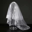 DONOVANQQ Halloween Khăn che mặt cô dâu, Khăn che mặt cô dâu ma trắng hai lớp, Tóc bổ sung viền hoa dài Đạo cụ chụp ảnh Ren vải tuyn Mạng che mặt Lễ cưới