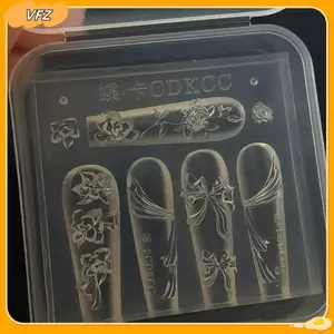 VFZ 3D Silicone Móng Tay Nghệ Thuật Khuôn Hoa Hồng Nơ Cánh Retro Cứu Trợ Họa Tiết Thiết Kế DIY Mẫu Móng Tay Dụng Cụ Thiết Kế Làm Móng Tay Louislifecool