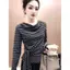 Áo thun dài tay cổ tròn mùa thu 2026 dành cho nữ phong cách phương Tây Giảm tuổi Slim-Fit Slim-Fit Slimmer Look Everyday Casual All-Match Base Top