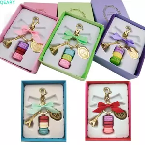QUẦN|Mặt dây chuyền bánh, Nơ hợp kim có hộp Móc chìa khóa tháp Eiffel, Trang sức Món tráng miệng Kawaii Màu vàng|Túi đựng chìa khóa ví