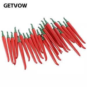 GETVOW Bút rau ớt đỏ, Bút viết dễ thương mới lạ bằng nhựa màu đỏ, Đồ dùng dự tiệc Mực đen Văn phòng