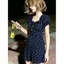 Áo hoa cổ điển + Quần short mùa hè Slim-fit Thoải mái phong cách cung điện Bộ đồ ngủ gia đình