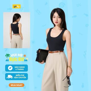 Áo 3 lổ nữ YODY, áo 2 dây nữ cổ rộng kiểu dáng basic MINIMALIST BLN7040