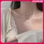 JASMINE Thời Trang Đơn Giản Hai Lớp Ngôi Sao Mặt Trăng Mặt Dây Chuyền Nelace Ánh Sáng Sang Trọng Kẻ Sọc Kim Cương Xương Đòn Dây Xích Dành Cho Nữ Trang Sức Thời Trang JASMINE