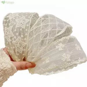 Băng Đô Ren YOLOGO, Băng Đô Quấn Tóc Ren Retro Rộng, Lưới Thoải Mái Phong Cách Retro Màu Trắng Chắc Chắn Phụ Kiện Tóc Cổ Điển Cho Nữ Bé Gái