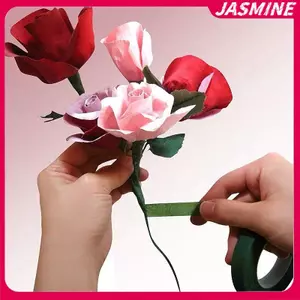 Băng trồng hoa JASMINE Bó hoa tự dính Băng giấy thân hoa Giấy Stamen Gói hoa DIY Trang trí hoa Đồ dùng đám cưới JASMINE