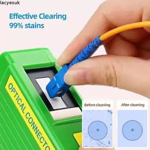 LACYESUK Pigtail Cleaner Cassette, Hộp làm sạch mặt sợi mịn tiện lợi, Chất tẩy rửa lõi có thể thay thế Fast SC / FC / ST / LC Fiber Wiping Tool Bảo trì sợi quang