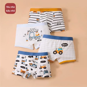 Quần lót bé trai sử dụng vải Cotton chải kỹ hạng A hoàn toàn mới, mềm mại thoải mái.