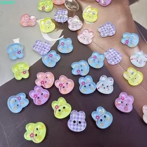 QEARY 30 Chiếc Nút Thỏ, Nơ Hoa Acrylic Nút Thỏ Dễ Thương, Nút Cardigan Trang Trí Trong Suốt DIY Quần Áo May Nút Tiếp Liệu May