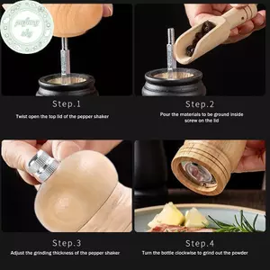 Máy Xay Tiêu Gỗ PUSKY Máy Xay Tiêu, Có Thể Điều Chỉnh Độ Thô 6 / 8 / 10 Inch Gỗ Peppermill, Cơ Chế Mài Gốm Sứ Máy Xay Muối VN