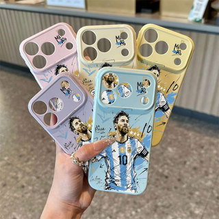 Ốp lưng iPhone 11 12 13 14 15 16 17 Pro Max Cửa sổ trái tim lớn ở bên cạnh 10 Họa tiết Argentina Messi