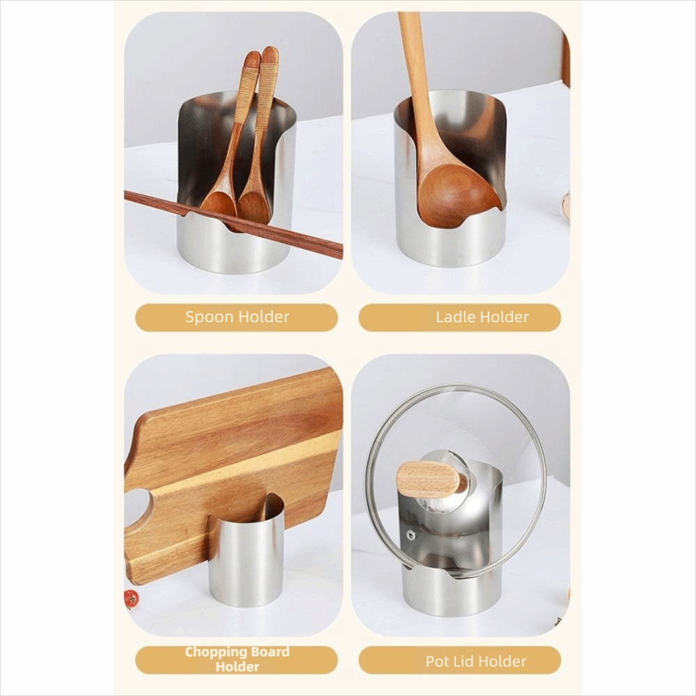 Giá đỡ thìa bằng thép không gỉ LOMBARDY, Giá đỡ thìa dễ làm sạch ổn định, Giá đỡ thìa súp bằng thép không gỉ chịu nhiệt đa chức năng Bàn ăn