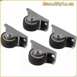 MONOSTYLE 4 Vòng bi im lặng, Bánh xe bánh cố định Mini 1 '', Bộ bánh xe nội thất bền bỉ Bộ tủ