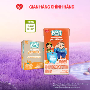 Sữa chua uống KUN vị cam thùng 48 hộp x 110ml (Có thể nhận bao bì cũ/mới)