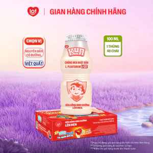 Đủ vị sữa chua uống KUN dinh dưỡng lên men thùng 48 chai x 100ml