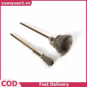 XUAN 10 Chiếc Bàn Chải Dây Kim Loại Loại Loại Bỏ Rỉ Sét Dây Thép Bánh Xe Có Chân Cực Phẳng Dây Đồng Bánh Xe Đánh Bóng Bàn Chải VN