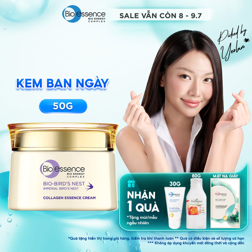 Kem dưỡng da tươi sáng căng mọng Bio-Essence Bio-Bird's Nest Collagen Essence Cream 50GR