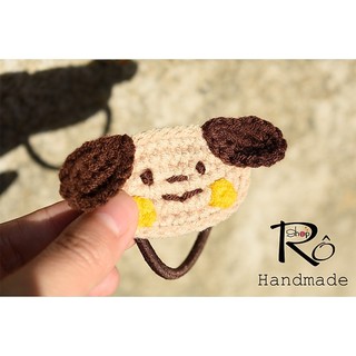 Dây cột tóc chú chó thông minh dễ thương cho nữ và bé gái 4cm |Đồ buộc tóc đáng yêu|Shop Rô Handmade