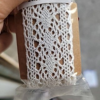 10m Ren cotton trắng trang trí , nguyên liệu Handmade, phụ kiện may mặc