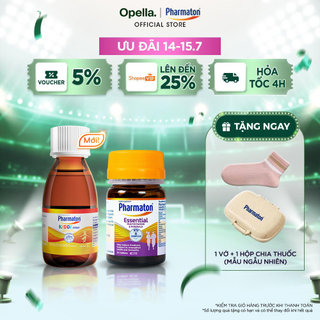 Bộ chai Siro Pharmaton Kiddi 100ml/lọ, giúp trẻ ăn ngon, phát triển toàn diện + Pharmaton Essential