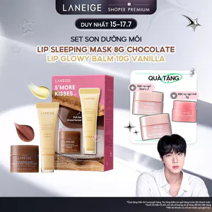 Set Laneige S'More Kisses Gồm Mặt Nạ Ngủ Lip Sleeping Mask 8g Chocolate Và Son Dưỡng Môi Lip Glowy Balm 10g Vanilla