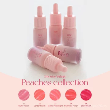 Peripera Ink Airy Velvet Lip Tint | Cá sấu cao, Nhẹ, Mềm mại, Dưỡng ẩm, Không thử nghiệm trên động vật (021 HOA PEACH)