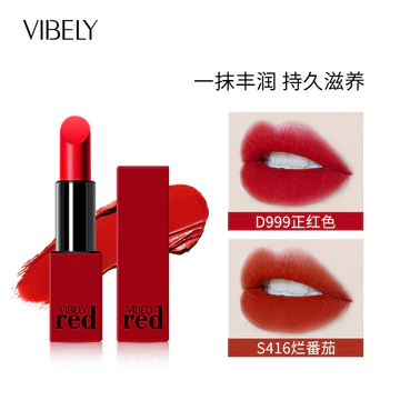 VIBELY Son Môi Đỏ Tình Yêu Bóng Son Môi Matte Matte Phong Cách Trung Hoa Son Môi Lâu Dài Đỏ Trung Quốc 2026.7.24