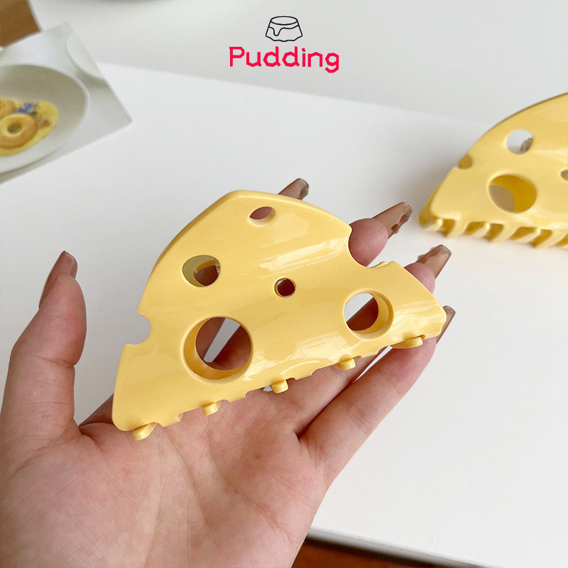 [pudding] Kẹp tóc phô mai ngộ nghĩnh dành cho nữ Kẹp tóc xoăn cá mập Phim hoạt hình dễ thương Kẹp tóc rỗng