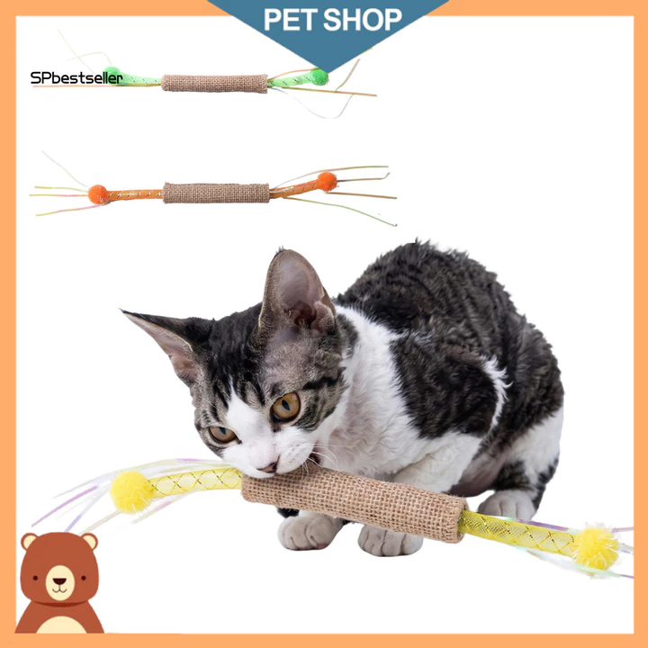 Sp Cat Teaser Wand An Toàn Mèo Con Mọc Răng Đồ Chơi Ống Lưới Đồ Chơi Mèo Con Nhai Đồ Có Vải Lanh Quấn Bóng Sang Trọng Đồ Chơi Mọc Răng An Toàn Linh Hoạt Cho Mèo Trong Nhà Sự Chán Cho Đông Nam