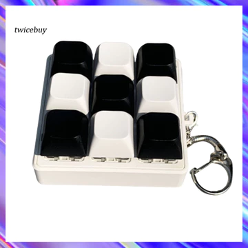 [TY] Clicker Đồ chơi giảm căng thẳng Bàn phím Móc khóa Đồ chơi Bàn phím màu trắng đen Đồ chơi Fidget 9 Móc khóa giảm căng thẳng Nút giải nén Clicker để tập trung và thư giãn lo âu –