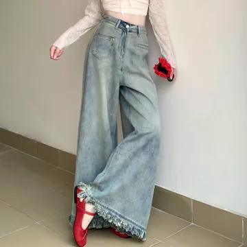 Quần Jean Ống Rộng Retro Quần Jean Frayed Quần Jean Nữ Quần Jean Thu Đông Quần Jean Mới Thiết Kế Quần Jean Cao Cấp Quần Jean Rời Quần Jean Ôm Hơn Nhìn Quần Jean Tất Cả