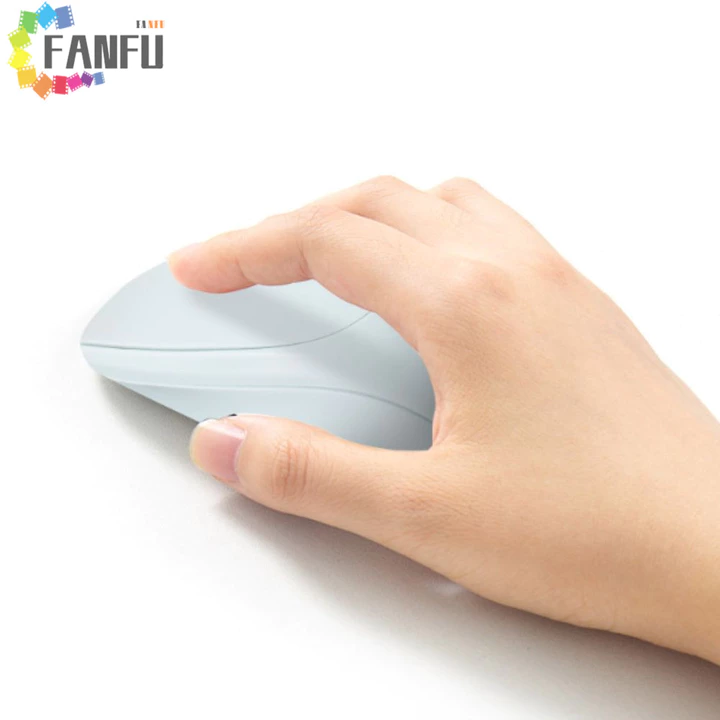 Chuột không dây FANFUZOUZU Macaron, Chuột không dây công thái học có thể sạc lại 2.4Ghz + BT5.0, Chuột chơi game không ồn ào Tiện lợi Tuổi thọ pin dài Chuột không dây Morandi Văn phòng / Nhà